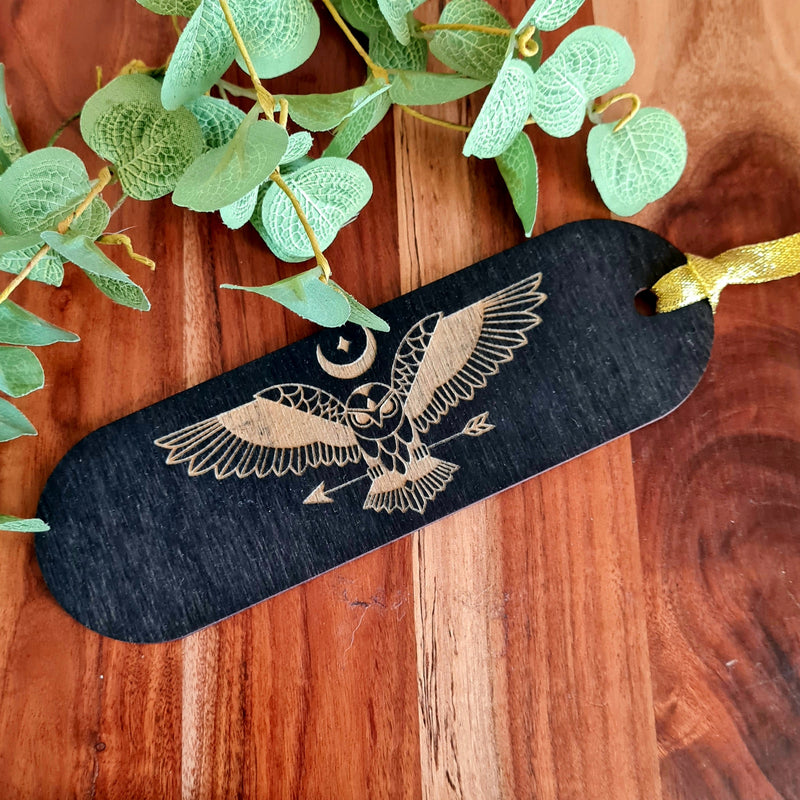Moon Owl Wooden Book Mark