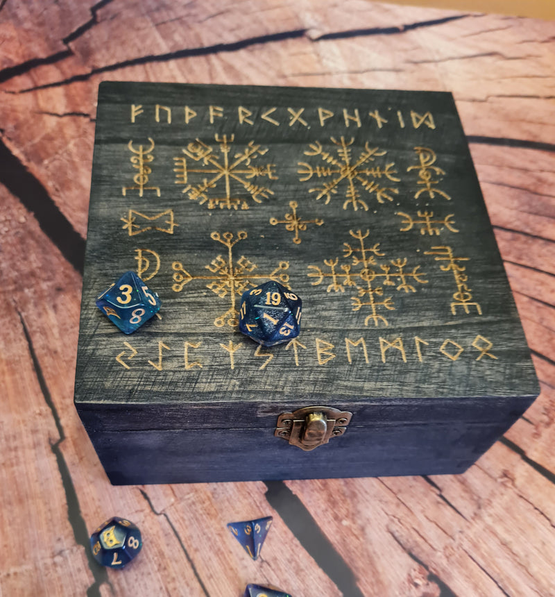 Nord Symbols Ebony Dice Box