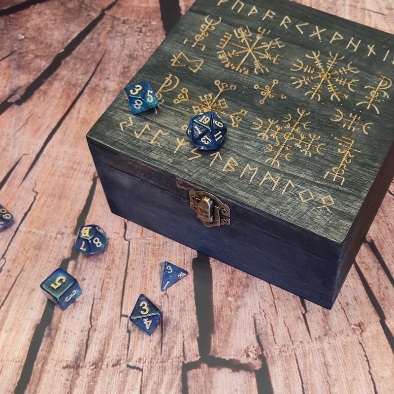 Nord Symbols Ebony Dice Box