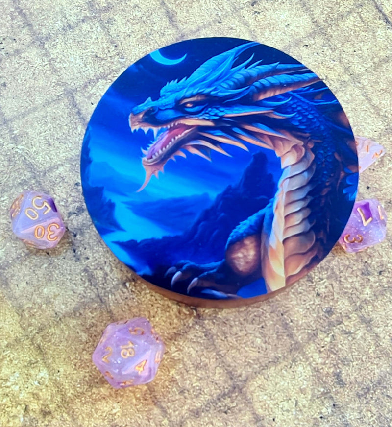 Hardwood Printed  Moonlight Dragon Dice Box