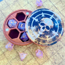 Hardwood Printed Compass Skull Dice Box