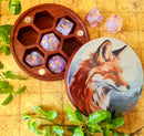 Hardwood Printed Fox Dice Box