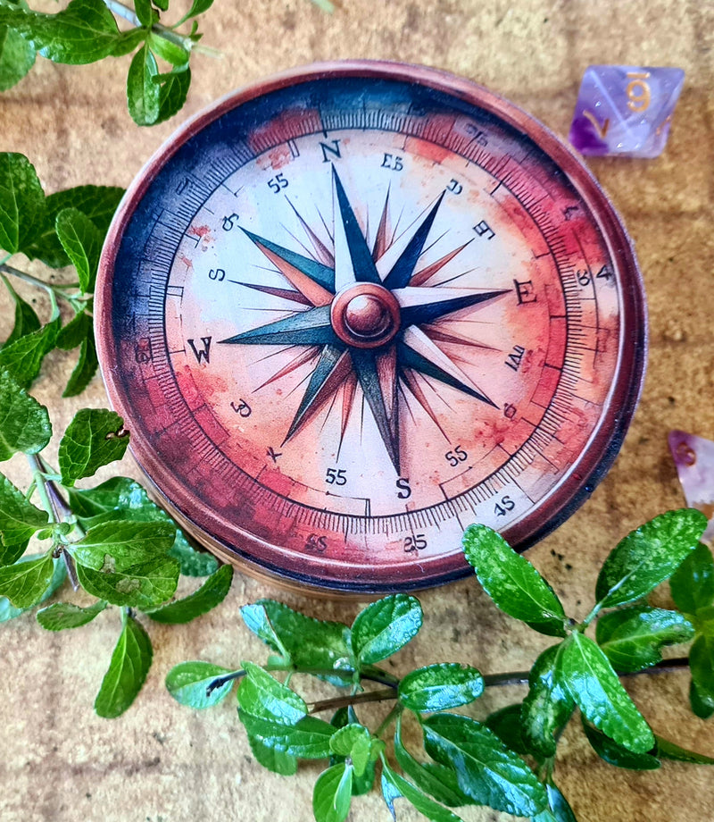 Hardwood Printed  Compass Die Box
