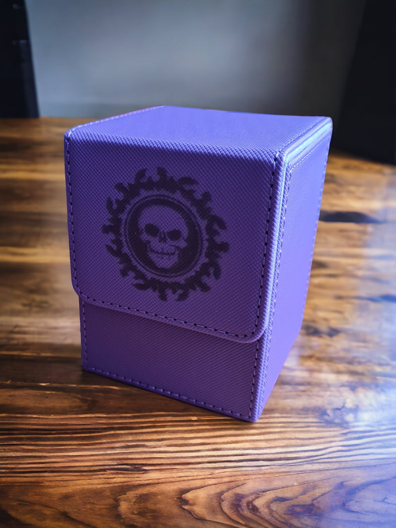 Game Card Deck Box - Skull - Purple