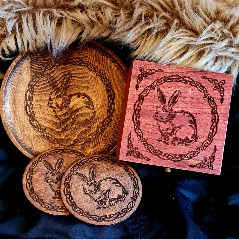 Rabbit small Trinket/Dice Bowl, Coaster and Box - CRITIT
