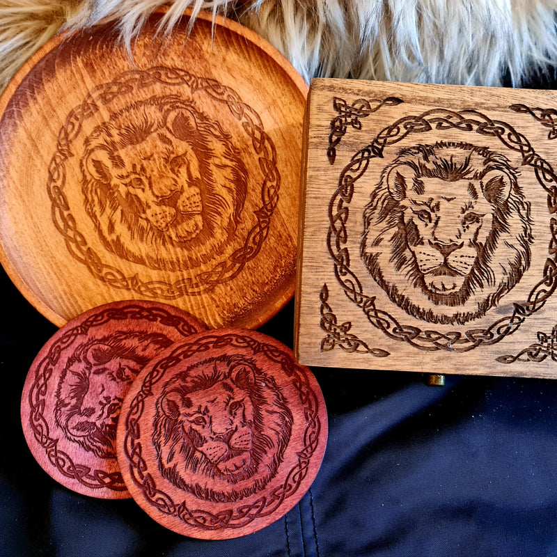 Lion small Trinket/Dice Bowl, Coaster and Box - CRITIT