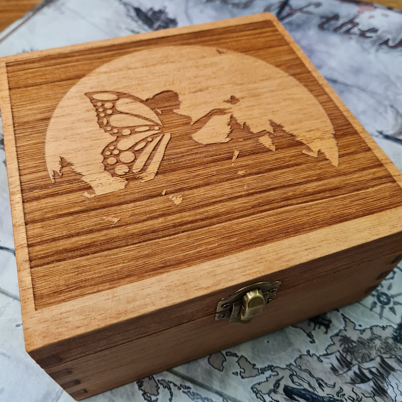 Fairy Silhouette Trinket or  Dice Box - Felted - CRITIT