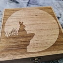 Rabbit Silhouette Trinket or  Dice Box - Felted - CRITIT