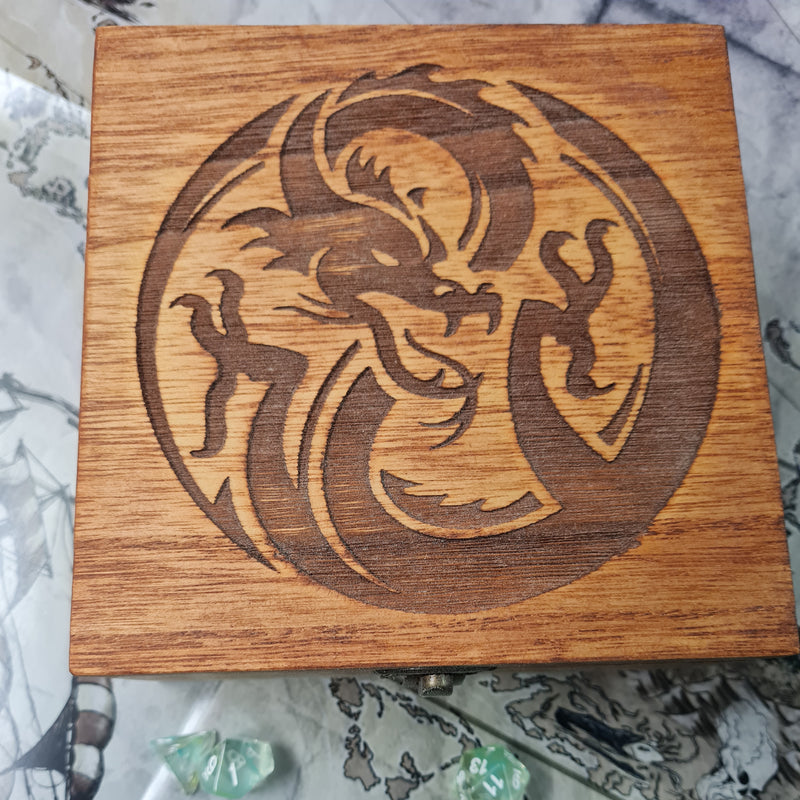 Circular Dragon  Trinket or  Dice Box - Felted - CRITIT