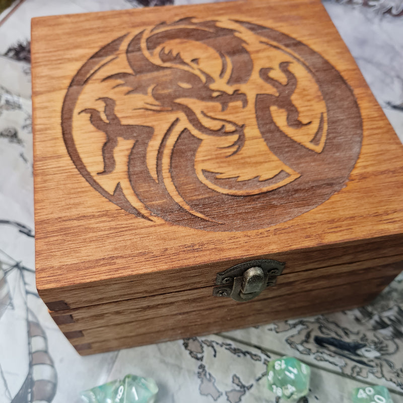 Circular Dragon  Trinket or  Dice Box - Felted - CRITIT