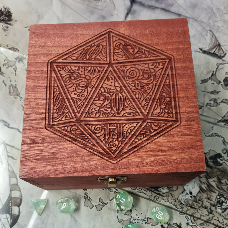 Ornate D20 Trinket or  Dice Box - Felted - CRITIT