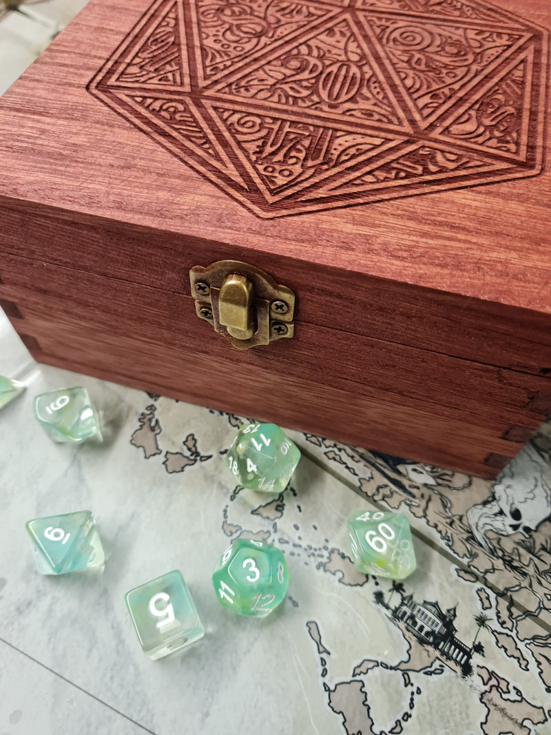 Ornate D20 Trinket or  Dice Box - Felted - CRITIT