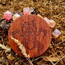 Viking Wolf Warrior Circular Hardwood Dice Box - CRITIT