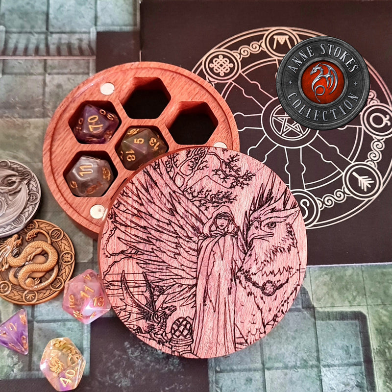 Realm of Tranquility Anne Stokes Hardwood Dice Box - CRITIT