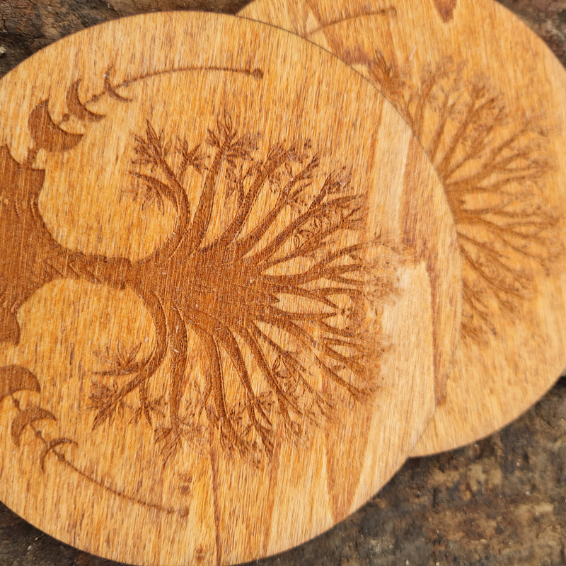Moon Tree of Life Set of 2 Coasters - CRITIT