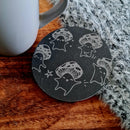 Happy Dancing Mushrooms Slate coaster - CRITIT