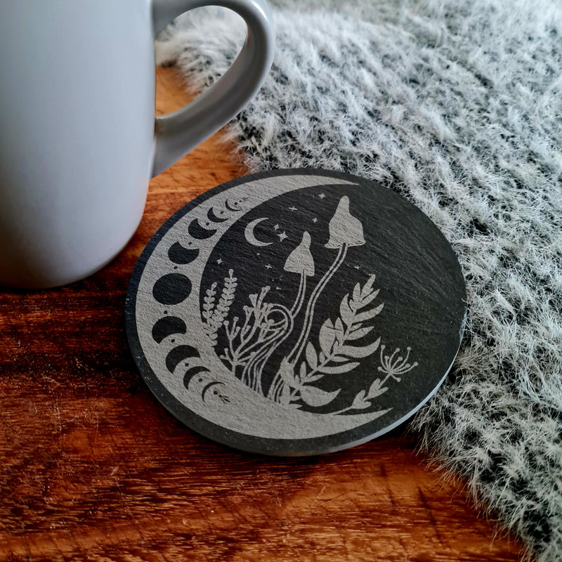 Mushroom Moon Slate coaster - CRITIT