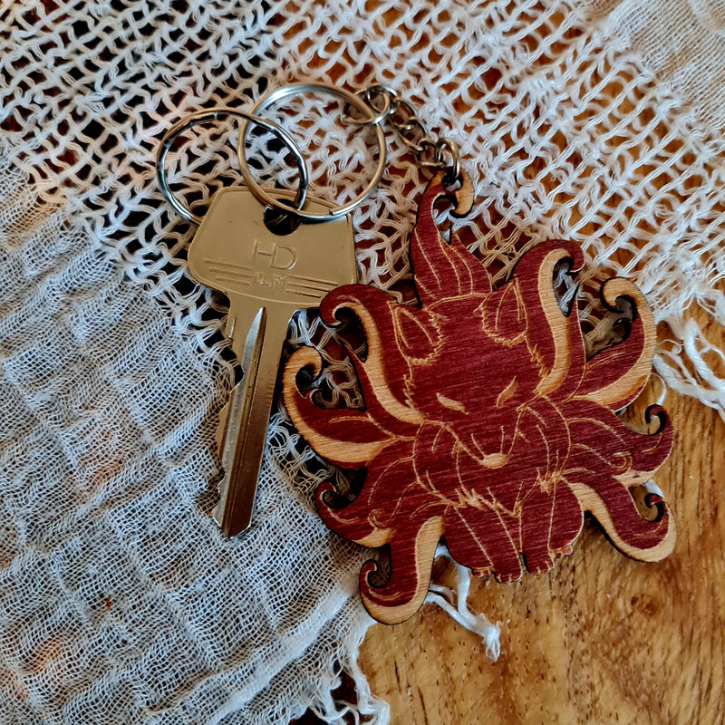 Kitsune Wooden Keyring - CRITIT