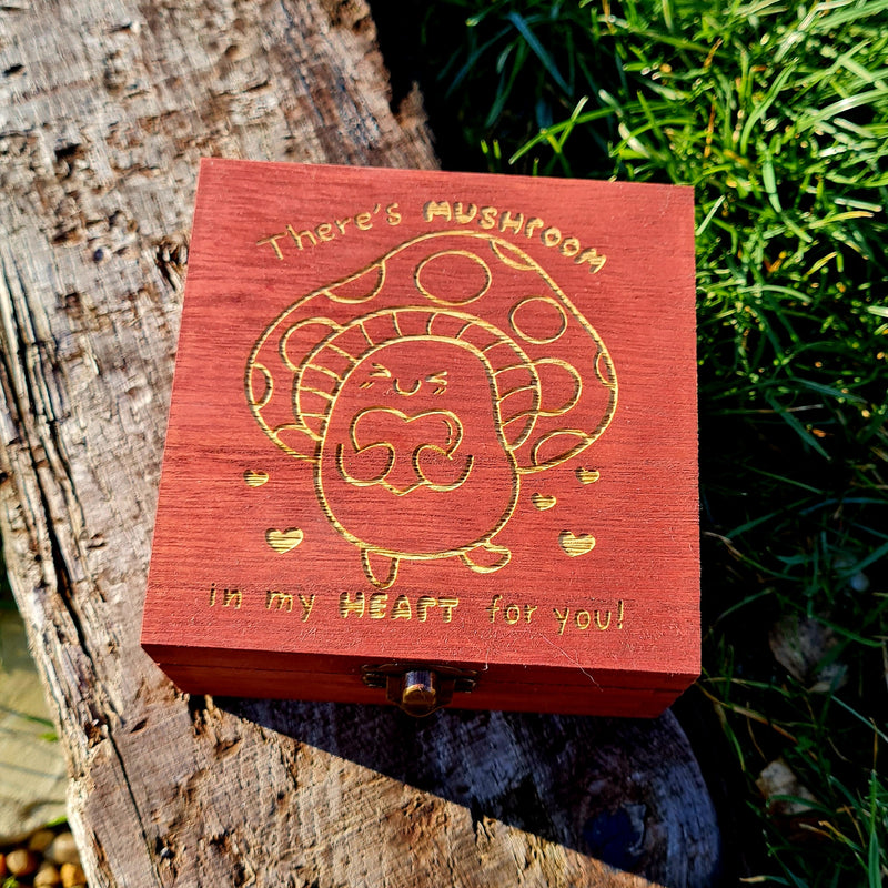 Happy Love Mushroom Wooden  Box - CRITIT