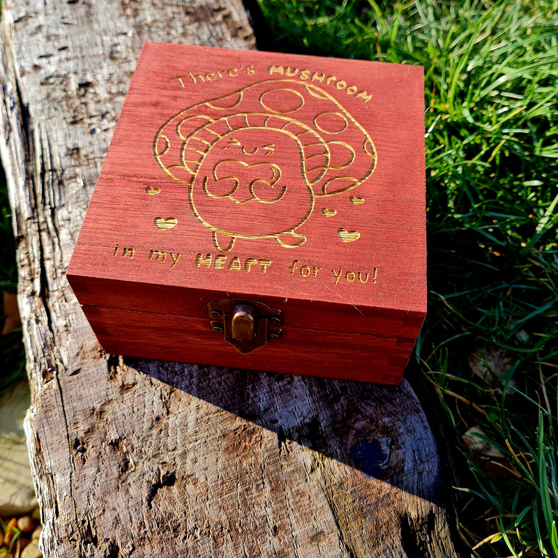 Happy Love Mushroom Wooden  Box - CRITIT