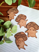 Happy Mushroom Wooden Stickers