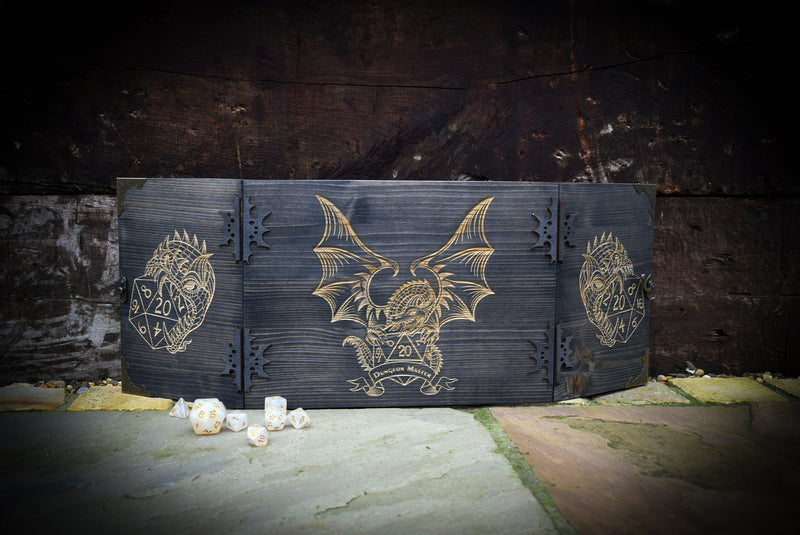Ebony Dungeon Master Screens - Built in tracker and tokens included!