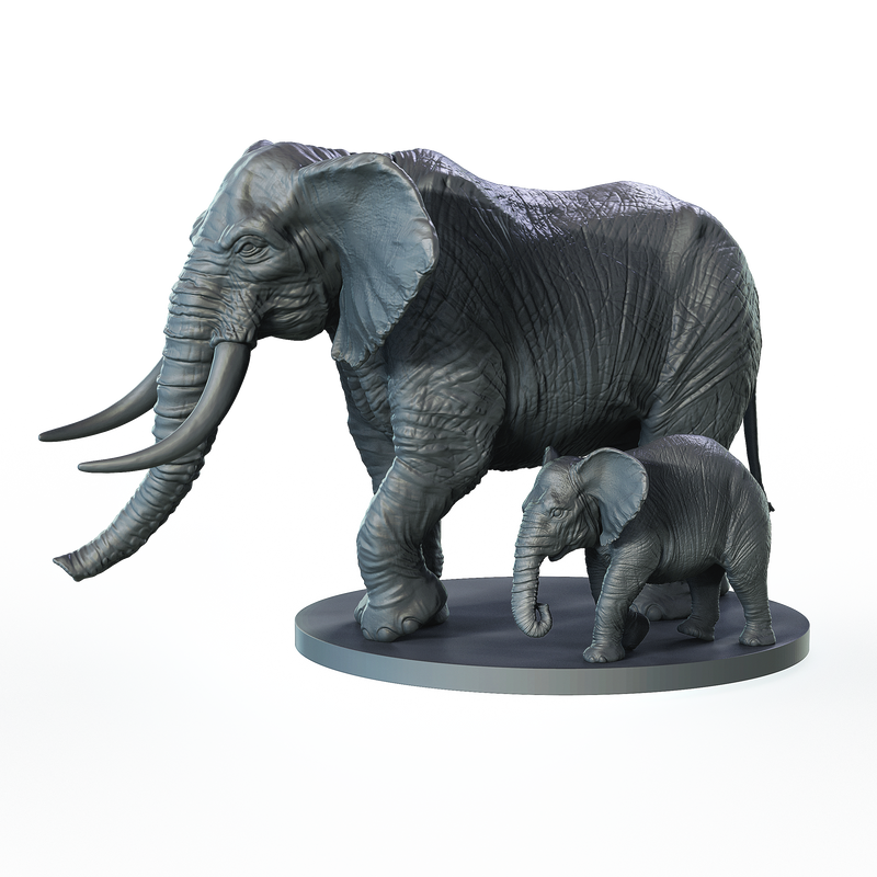 Elephant STL Miniature File - CRITIT