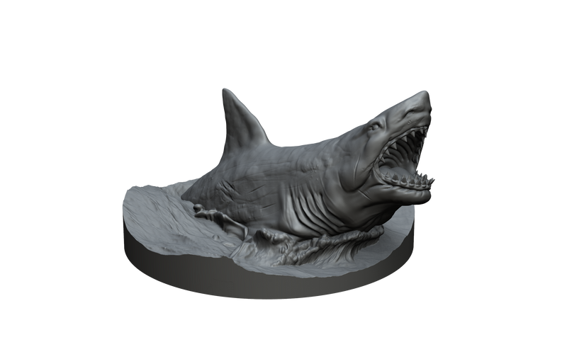 Great White Shark and Fins STL Miniature File - CRITIT