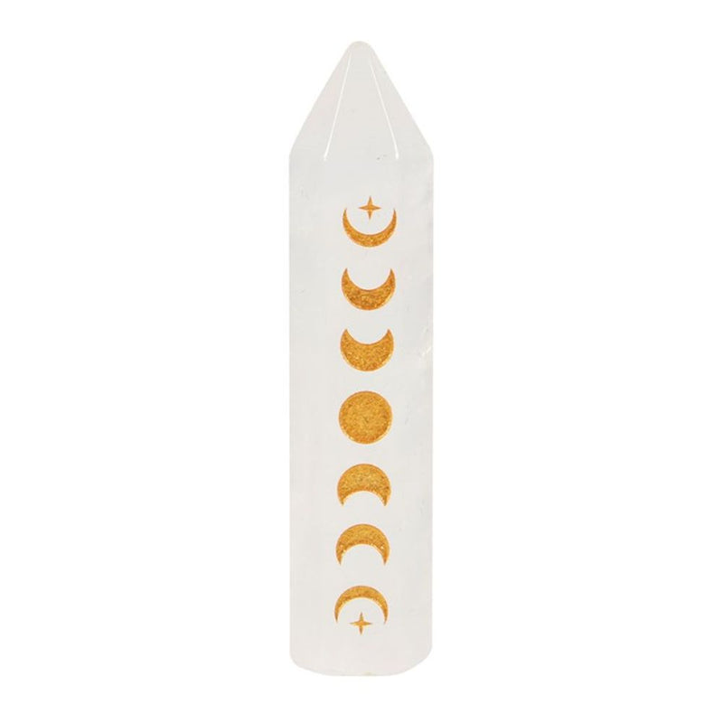 5cm Clear Quartz Moon Phase Crystal Point