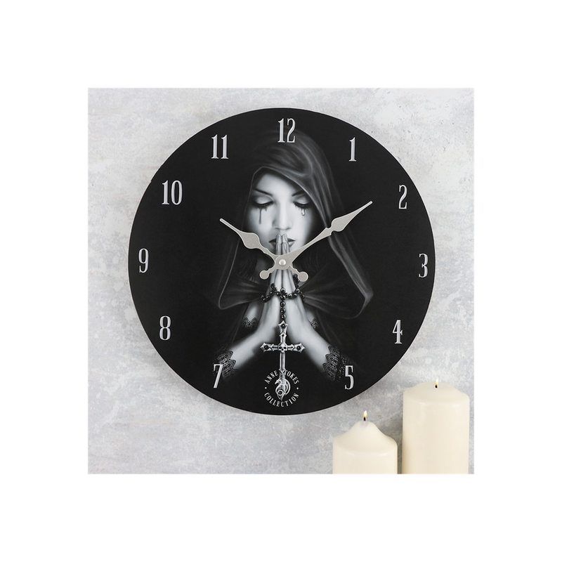 Gothic Prayer Wall Clock by Anne Stokes