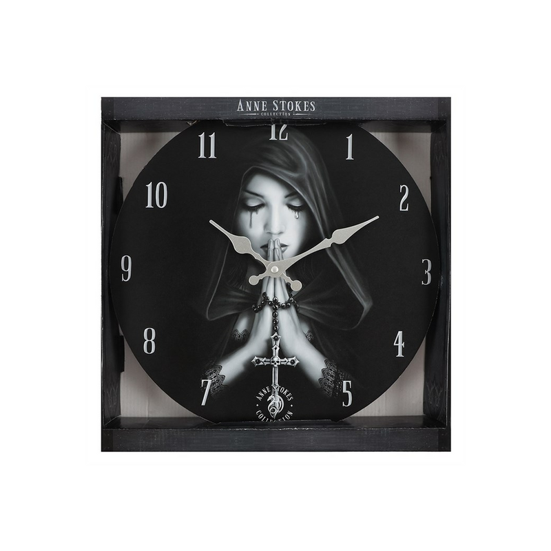 Gothic Prayer Wall Clock by Anne Stokes