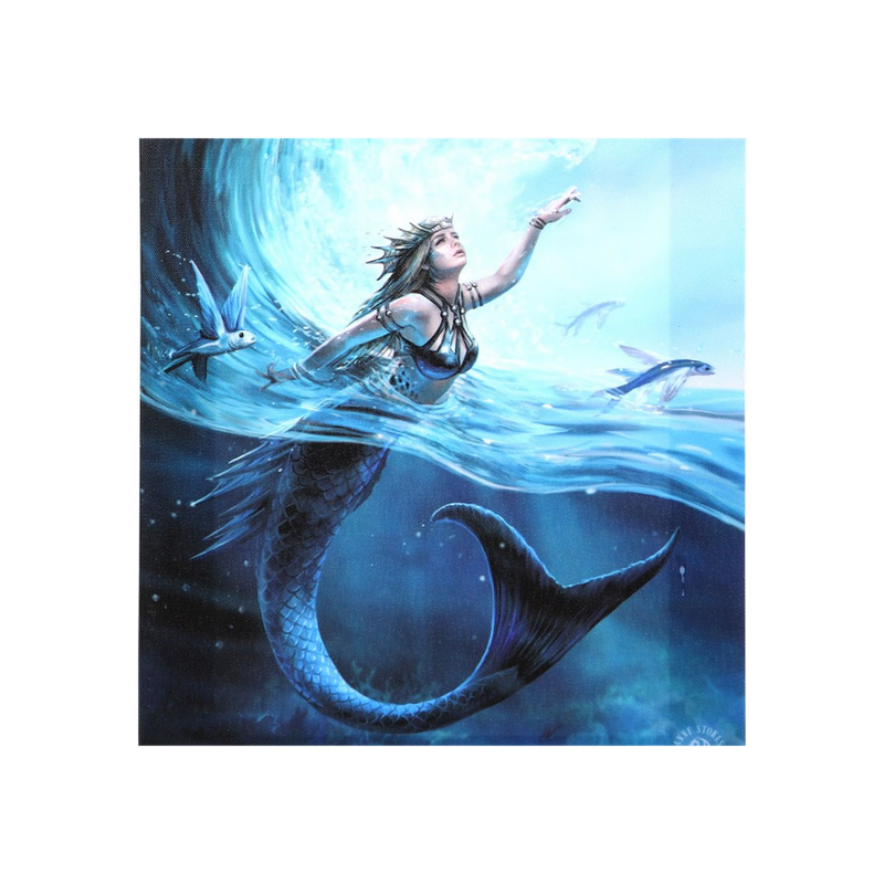 19x25cm Water Element Sorceress Canvas Plaque by Anne Stokes
