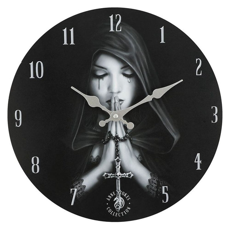 Gothic Prayer Wall Clock by Anne Stokes